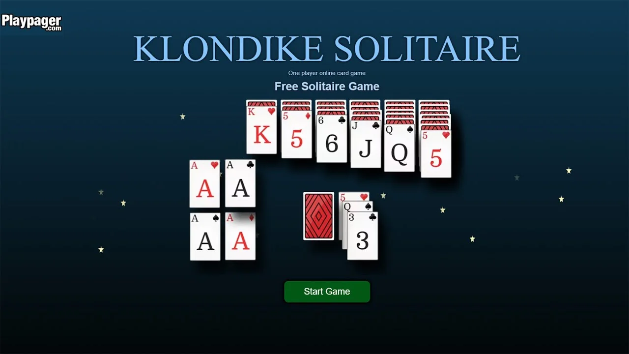 Klondike solitaire game